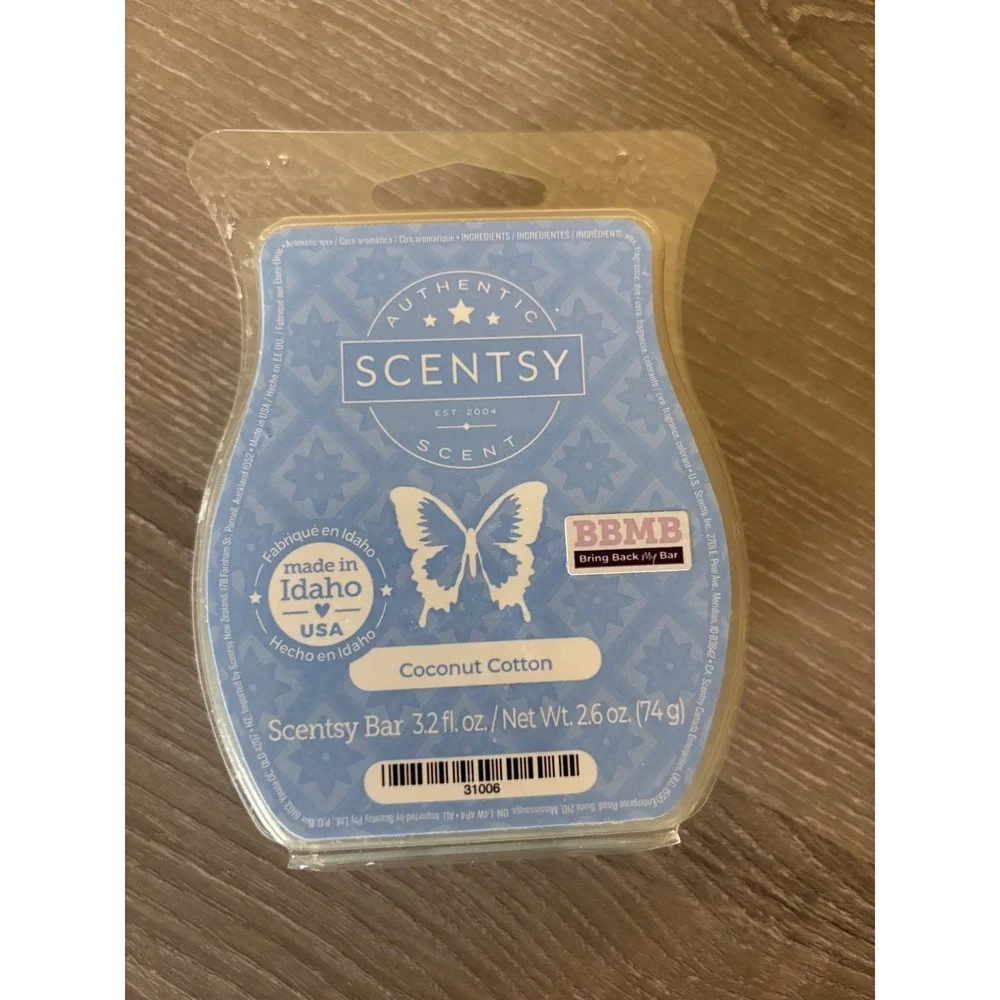 Scentsy Coconut Cotton Black Currant Plum Wax Melts Bar 2 Pack Lot Home‎ Decor